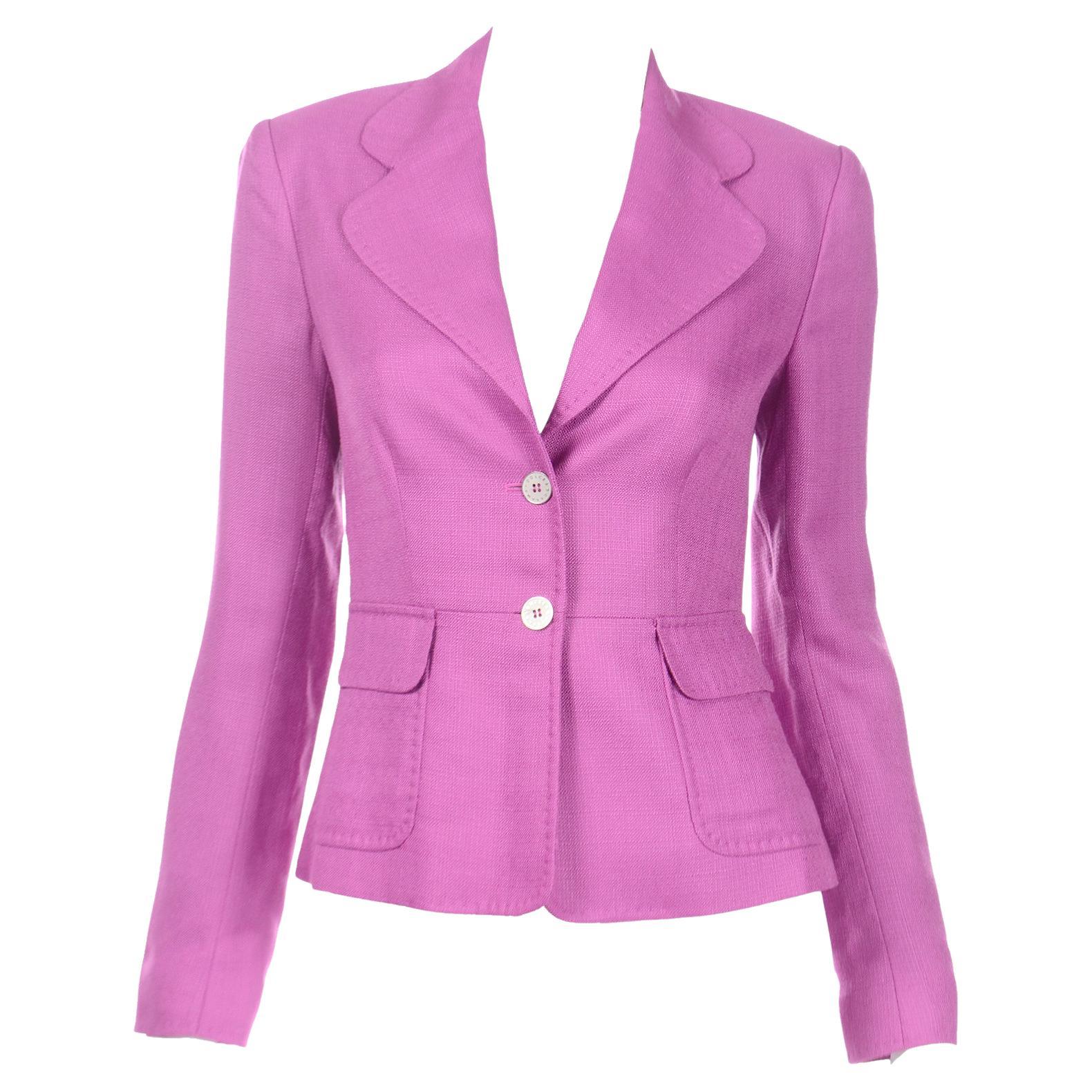 Dolce & Gabbana Purple Fitted Blazer Style Jacket For Sale