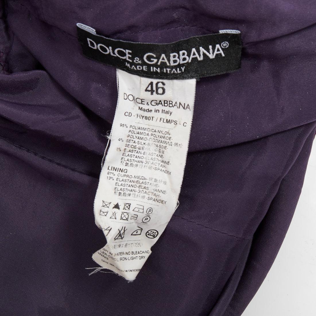 DOLCE GABBANA lilafarbenes Cocktailkleid aus durchsichtiger Spitze mit Blumenmuster IT46 XL im Angebot 3