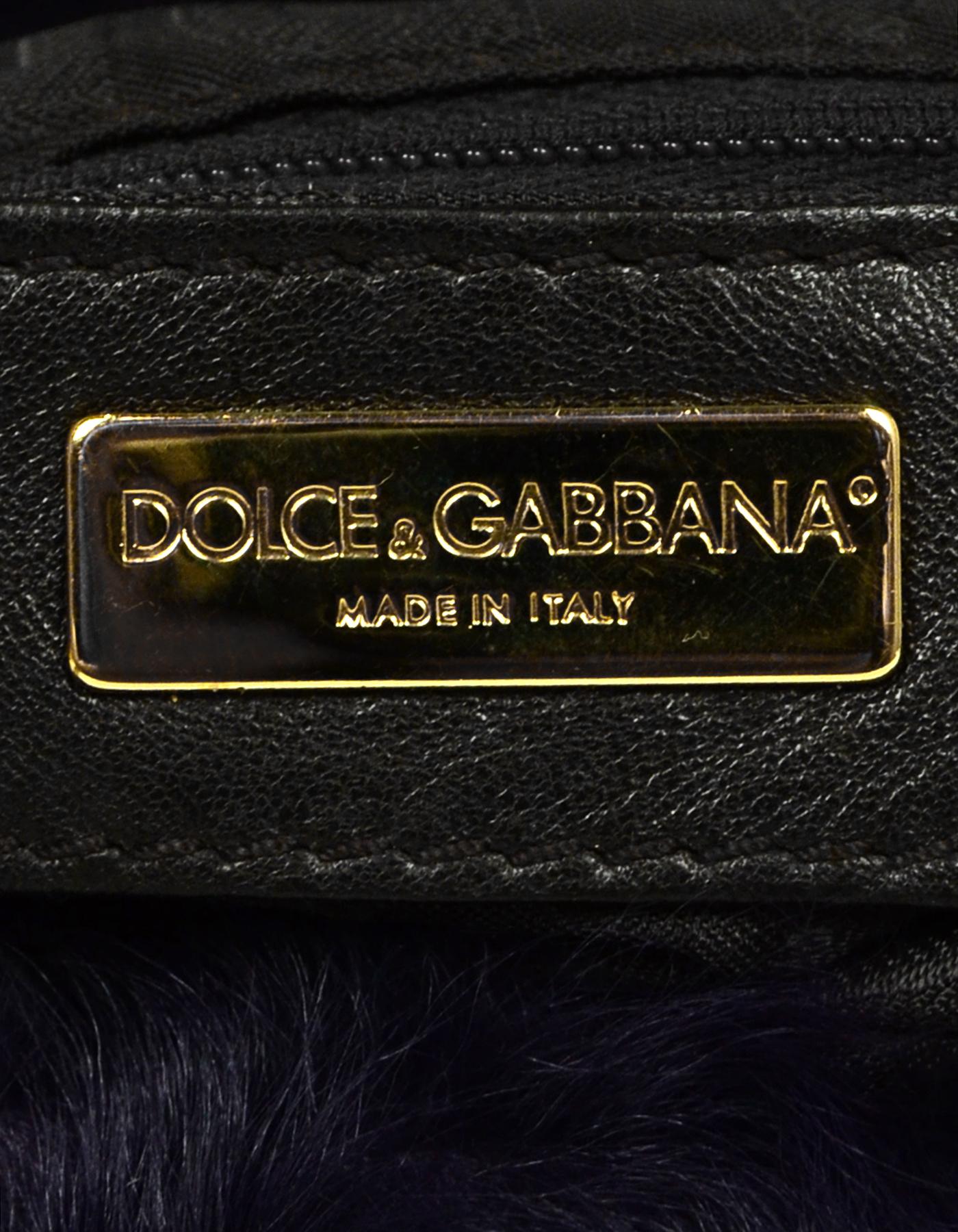 Dolce & Gabbana Purple Fur Bag with Chain Strap  3