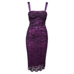 Dolce & Gabbana Purple Lace Sleeveless Dress S