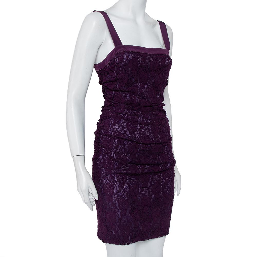 purple lace mini dress
