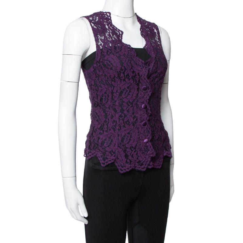 purple lace vest