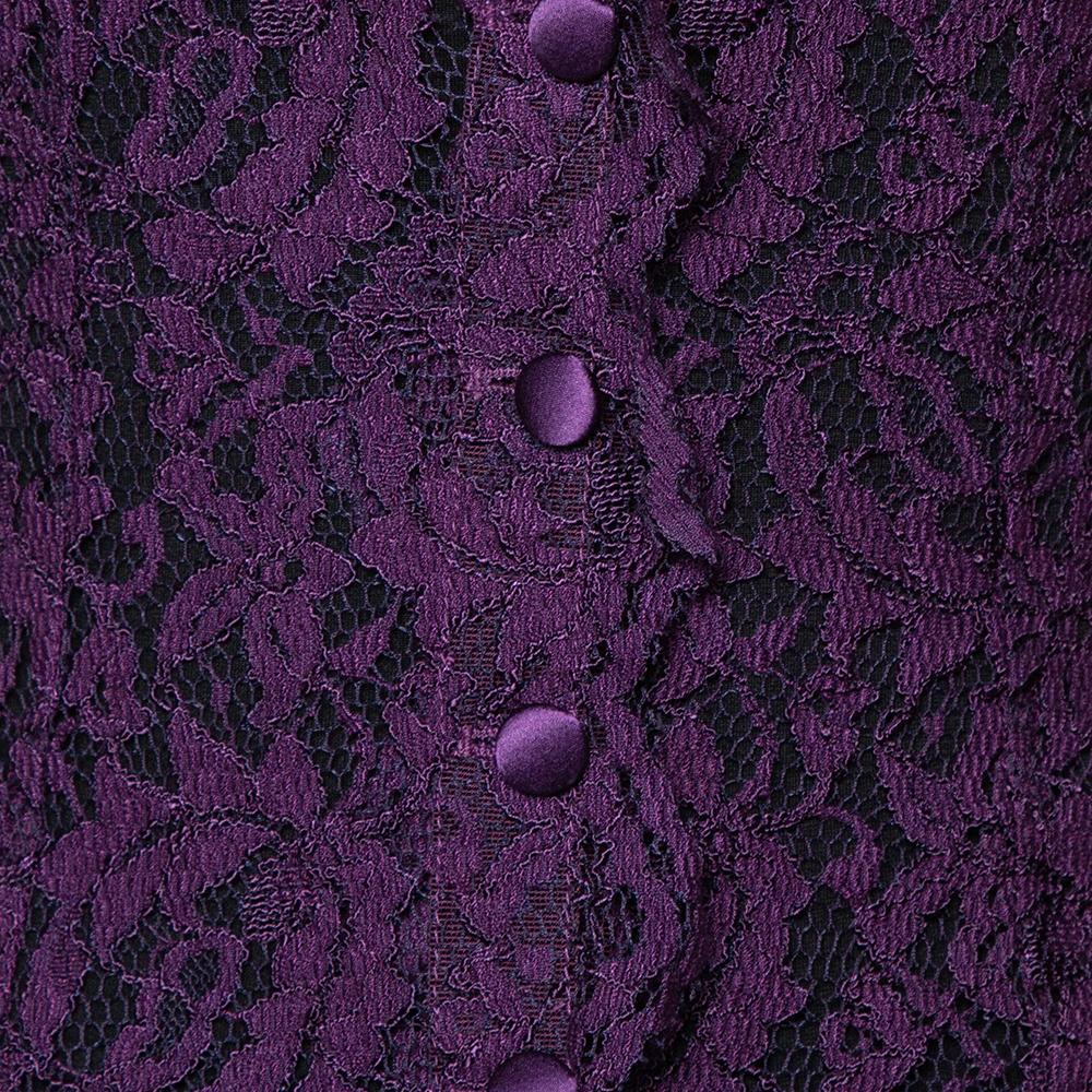 Black Dolce & Gabbana Purple Lace Sleeveless Vest M