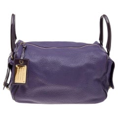 Dolce & Gabbana Purple Leather And Patent Leather Miss Zip Satchel