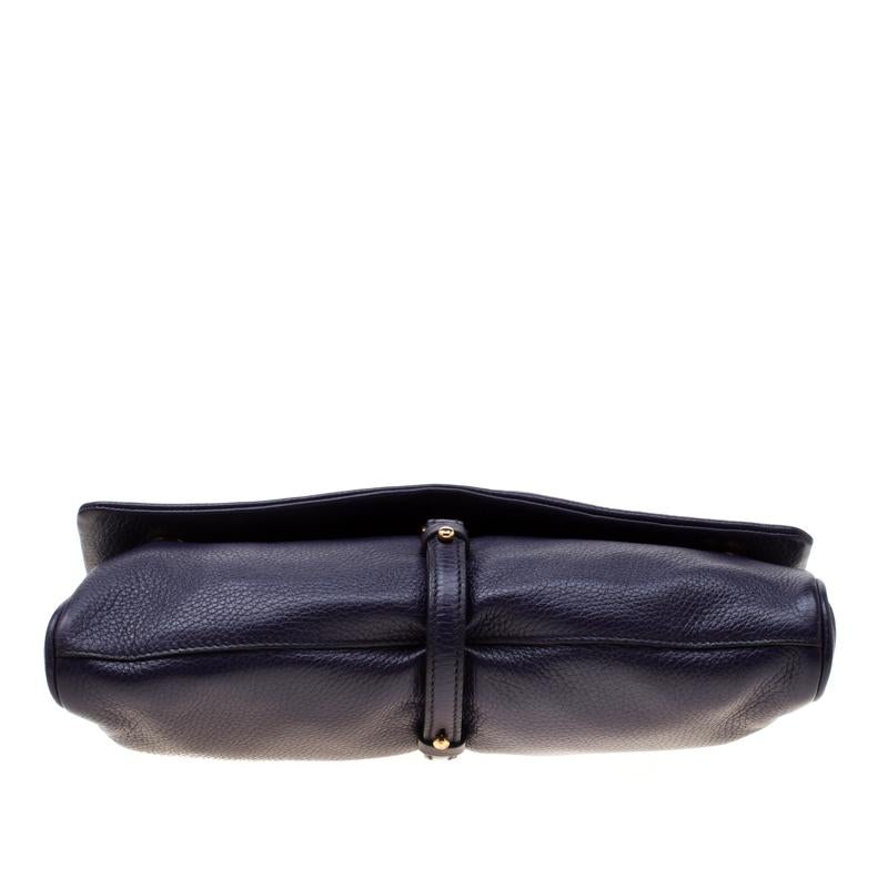 Black Dolce & Gabbana Purple Leather Chain Shoulder Bag