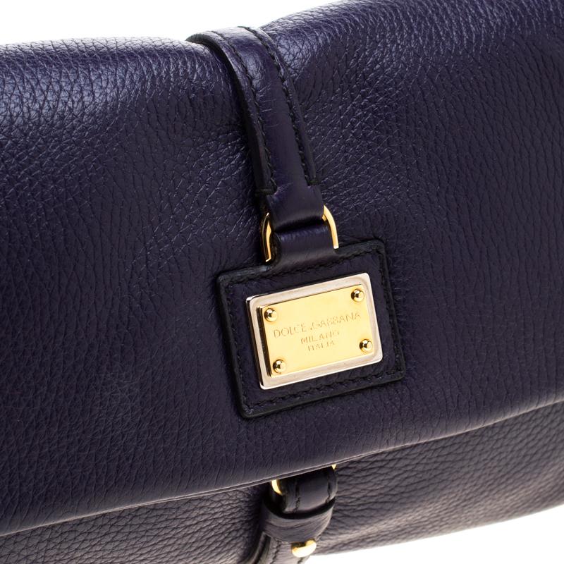 Dolce & Gabbana Purple Leather Chain Shoulder Bag 1