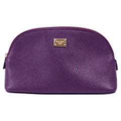 Dolce & Gabbana Purple Leather Cosmetic Pouch