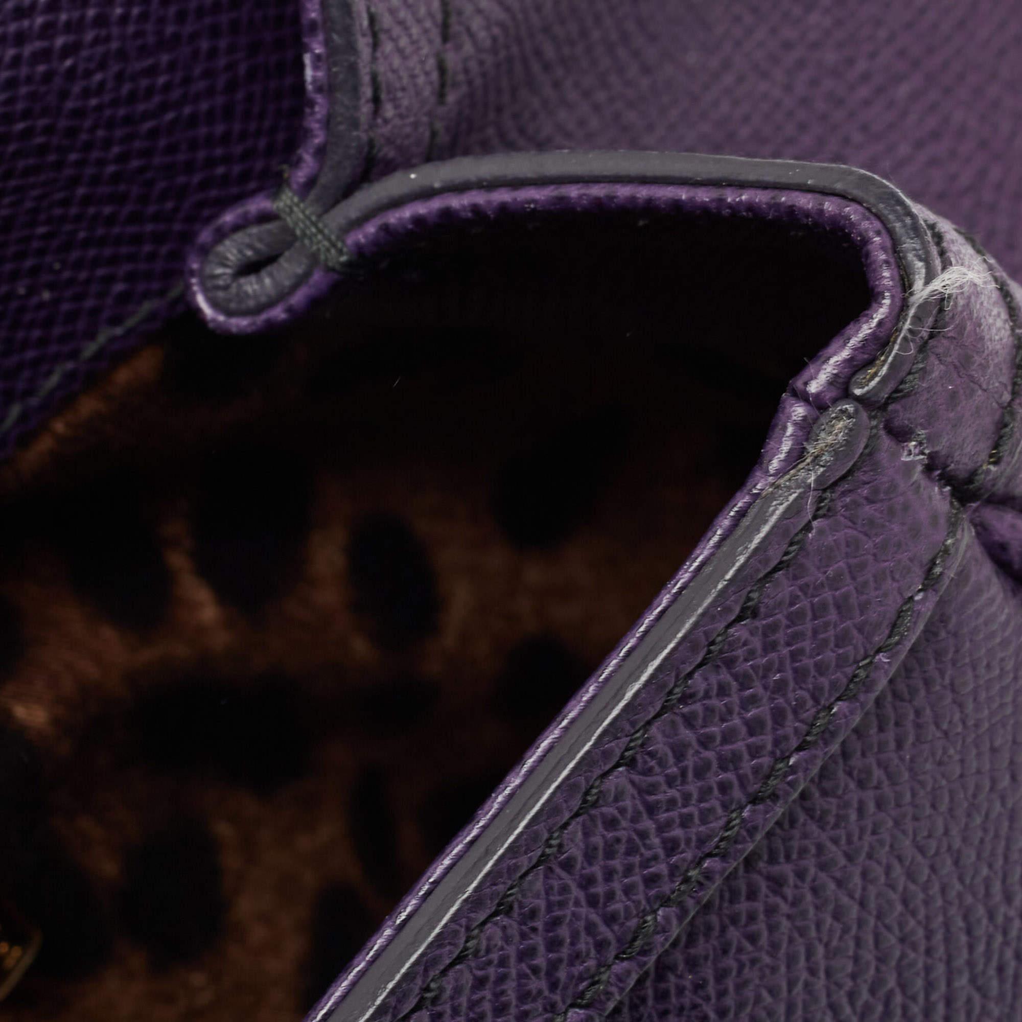 Dolce & Gabbana grand sac à main Miss Sicily en cuir violet en vente 10