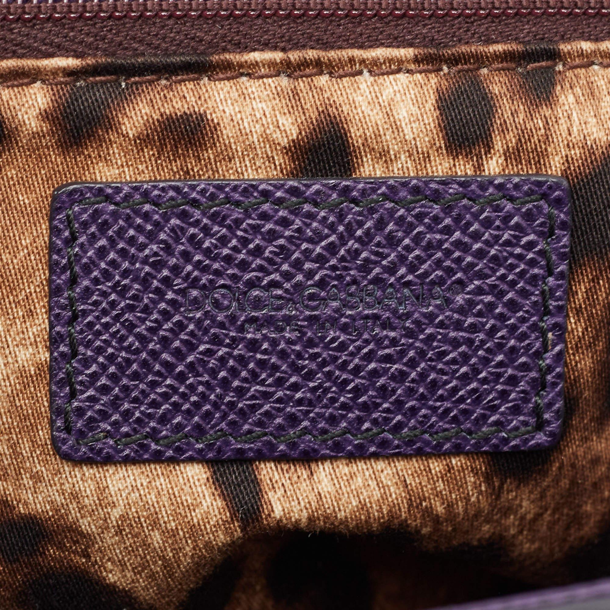 Dolce & Gabbana grand sac à main Miss Sicily en cuir violet Pour femmes en vente