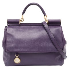 Dolce & Gabbana grand sac à main Miss Sicily en cuir violet