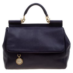 Dolce & Gabbana Purple Leather Large Miss Sicily Tote
