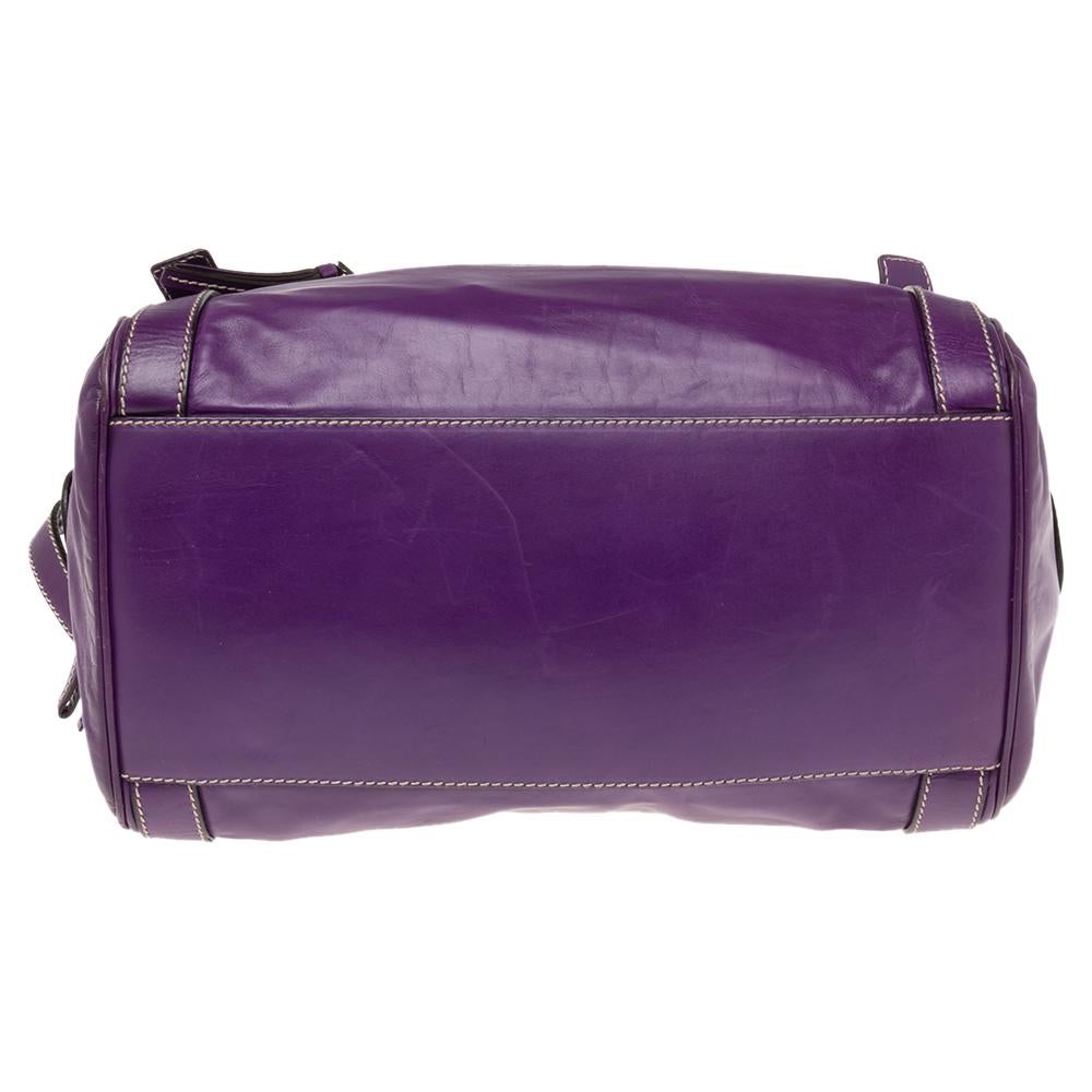 Dolce & Gabbana Purple Leather Miss Easy Way Boston Bag 4