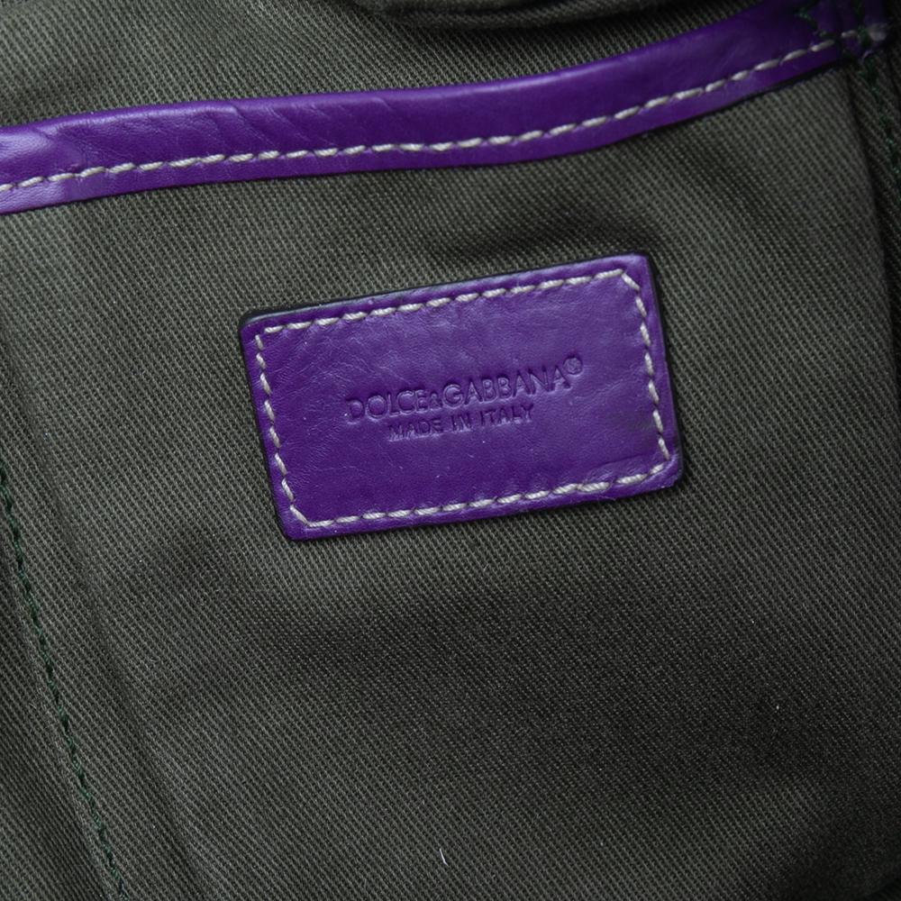 Dolce & Gabbana Purple Leather Miss Easy Way Boston Bag In Good Condition In Dubai, Al Qouz 2