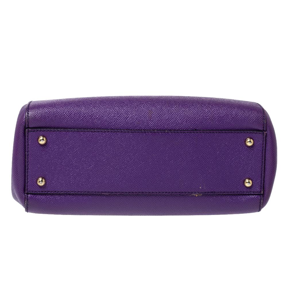 Dolce & Gabbana Lila Leder Miss Sicily Top Handle Bag Damen