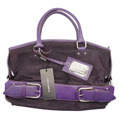 Dolce & Gabbana Purple Leather Shopping Bag - '10s