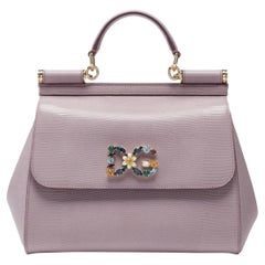 Dolce & Gabbana purple leather Sicily top handle bag