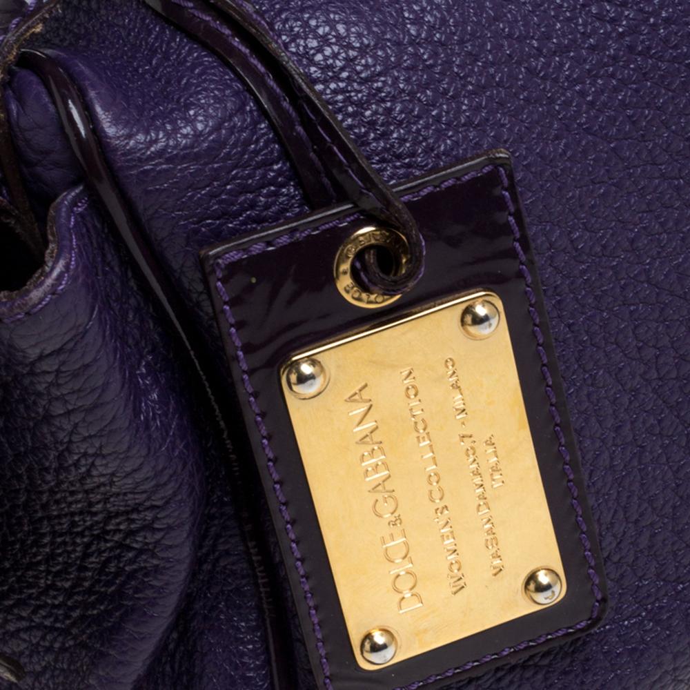 Dolce & Gabbana Lila Leder Seitentasche Umhängetasche 2