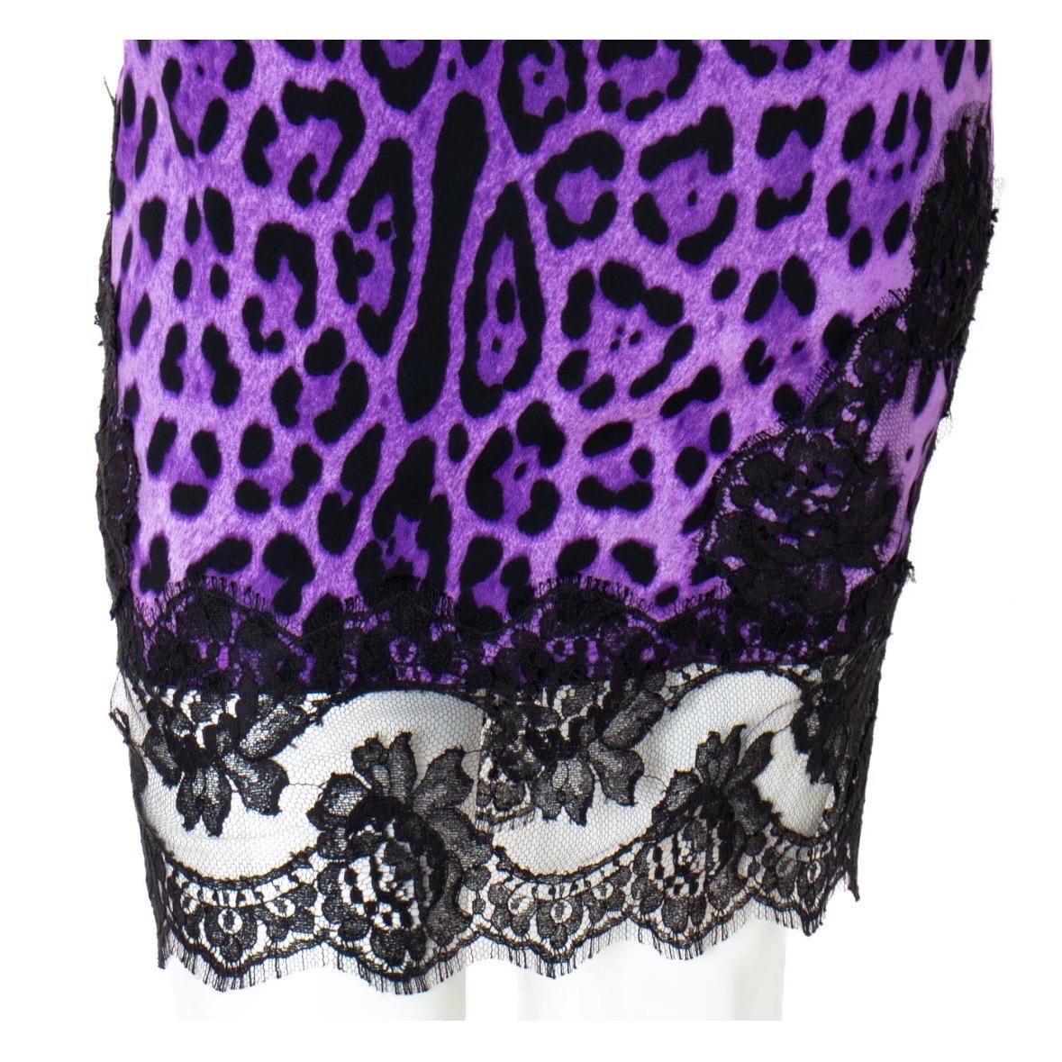 Women's Dolce & Gabbana Purple Leopard Print Dress (Circa Early 2000s)