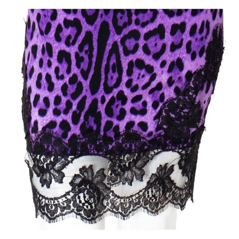 dolce gabbana purple leopard dress Dolce and Gabbana Purple Leopard Print Dress (Circa Early 2000s) at 1stDibs