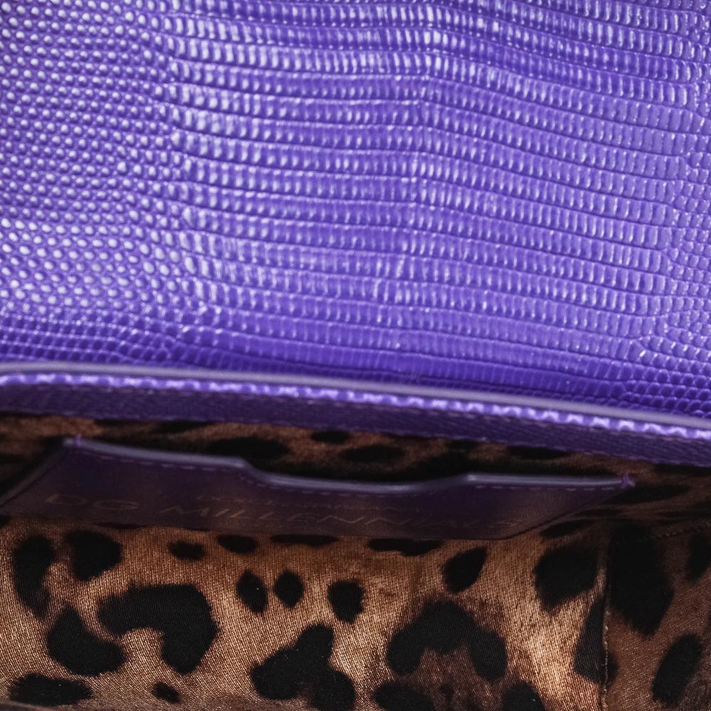 Dolce & Gabbana Purple Lizard Embossed Leather DG Millennials Shoulder Bag 1