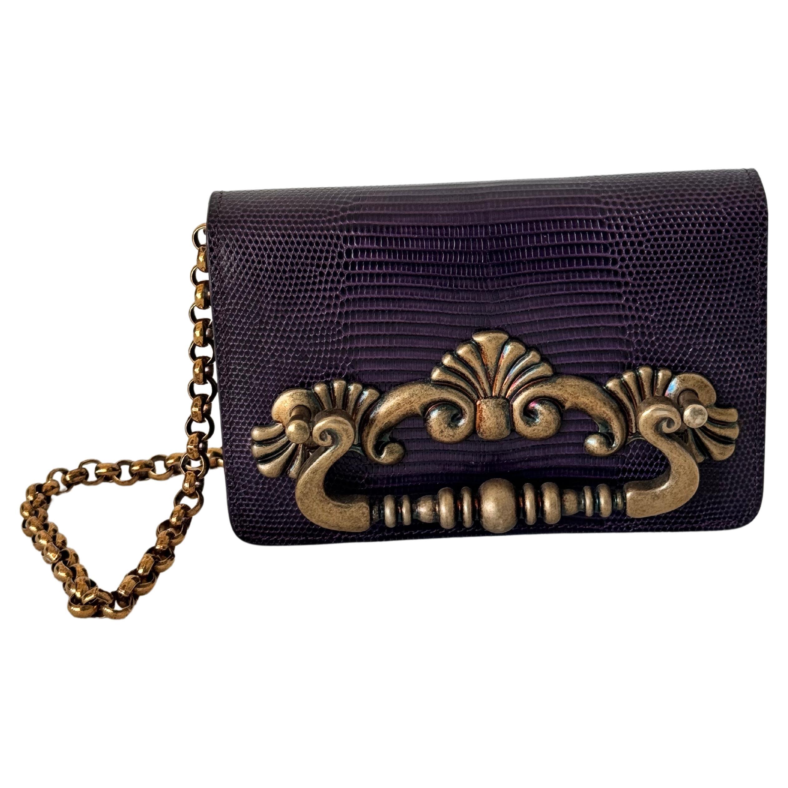 Dolce & Gabbana purple  Lizard evening Bag 