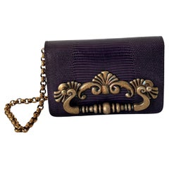 Dolce & Gabbana purple  Lizard evening Bag 