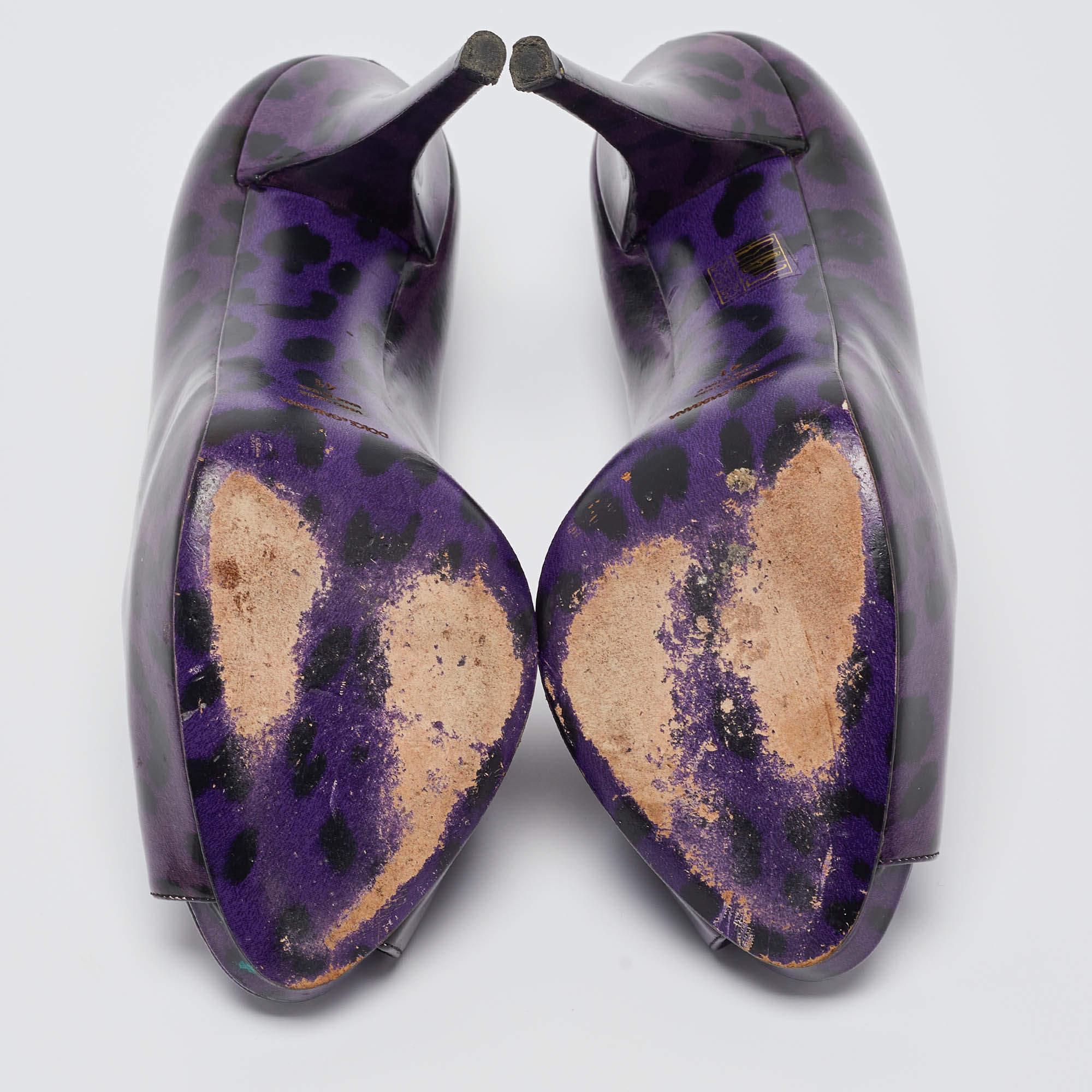 Escarpins Dolce & Gabbana violets à bout ouvert, taille 41 en vente 1