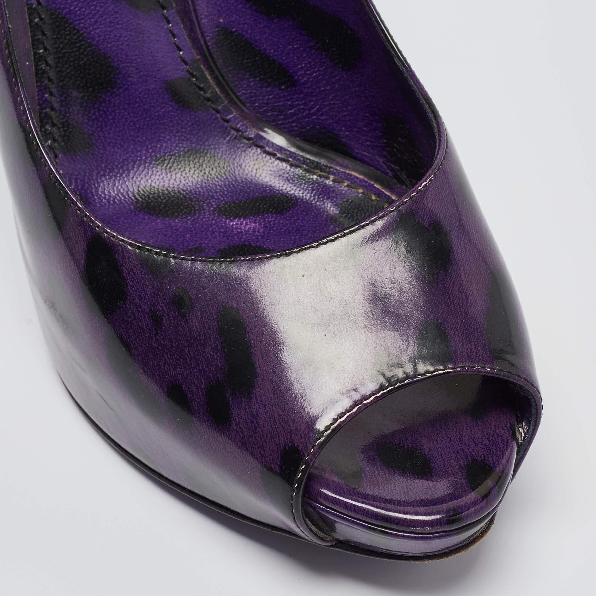 Escarpins Dolce & Gabbana violets à bout ouvert, taille 41 en vente 3