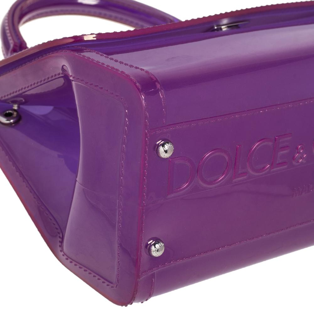 Dolce & Gabbana Purple PVC Medium Miss Sicily Top Handle Bag 3