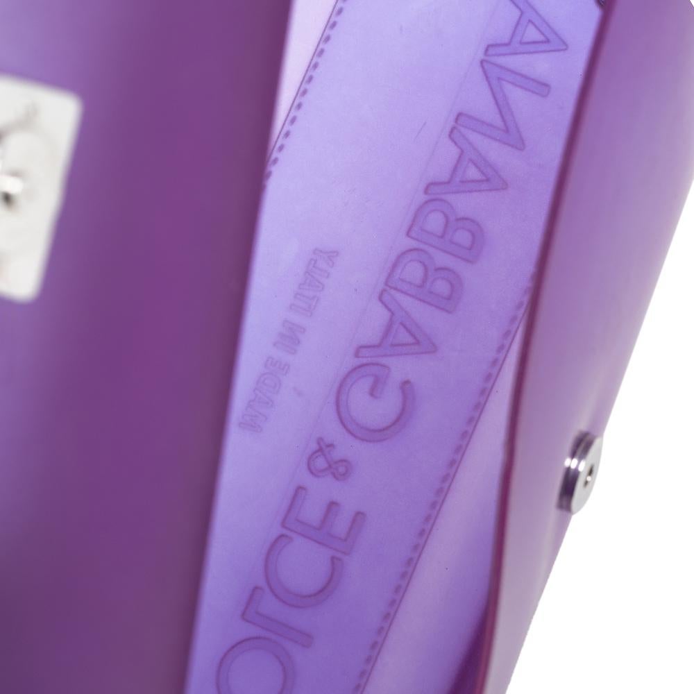 Dolce & Gabbana Purple PVC Medium Miss Sicily Top Handle Bag 5