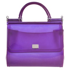 Dolce & Gabbana Purple PVC Medium Miss Sicily Top Handle Bag