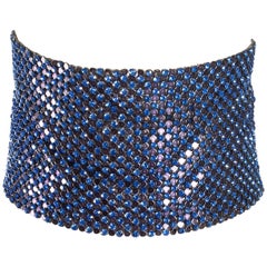 Dolce & Gabbana purple rhinestone mesh choker, S / S 2000