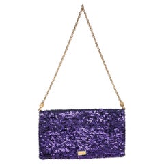 Dolce & Gabbana Purple Sequin Wallet On Chain