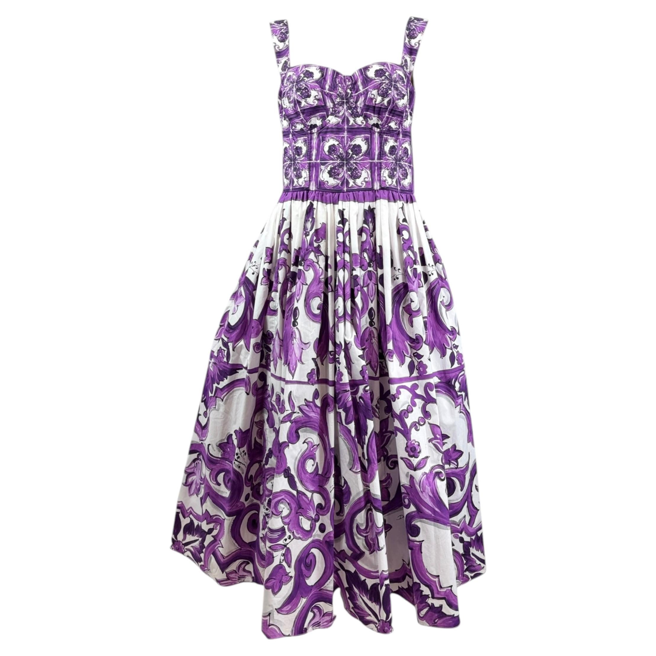 Dolce Gabbana Purple Sicily dress