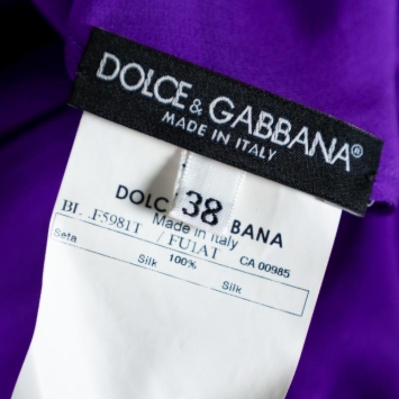  Dolce & Gabbana - Top superposé en mousseline de soie violet S Pour femmes 