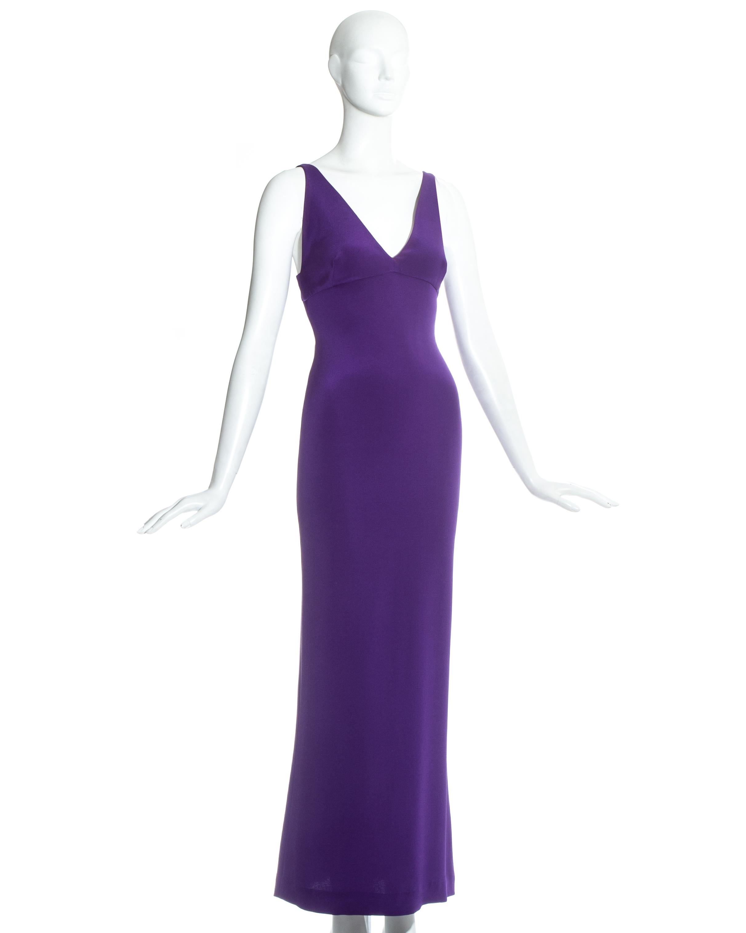purple silk maxi dress