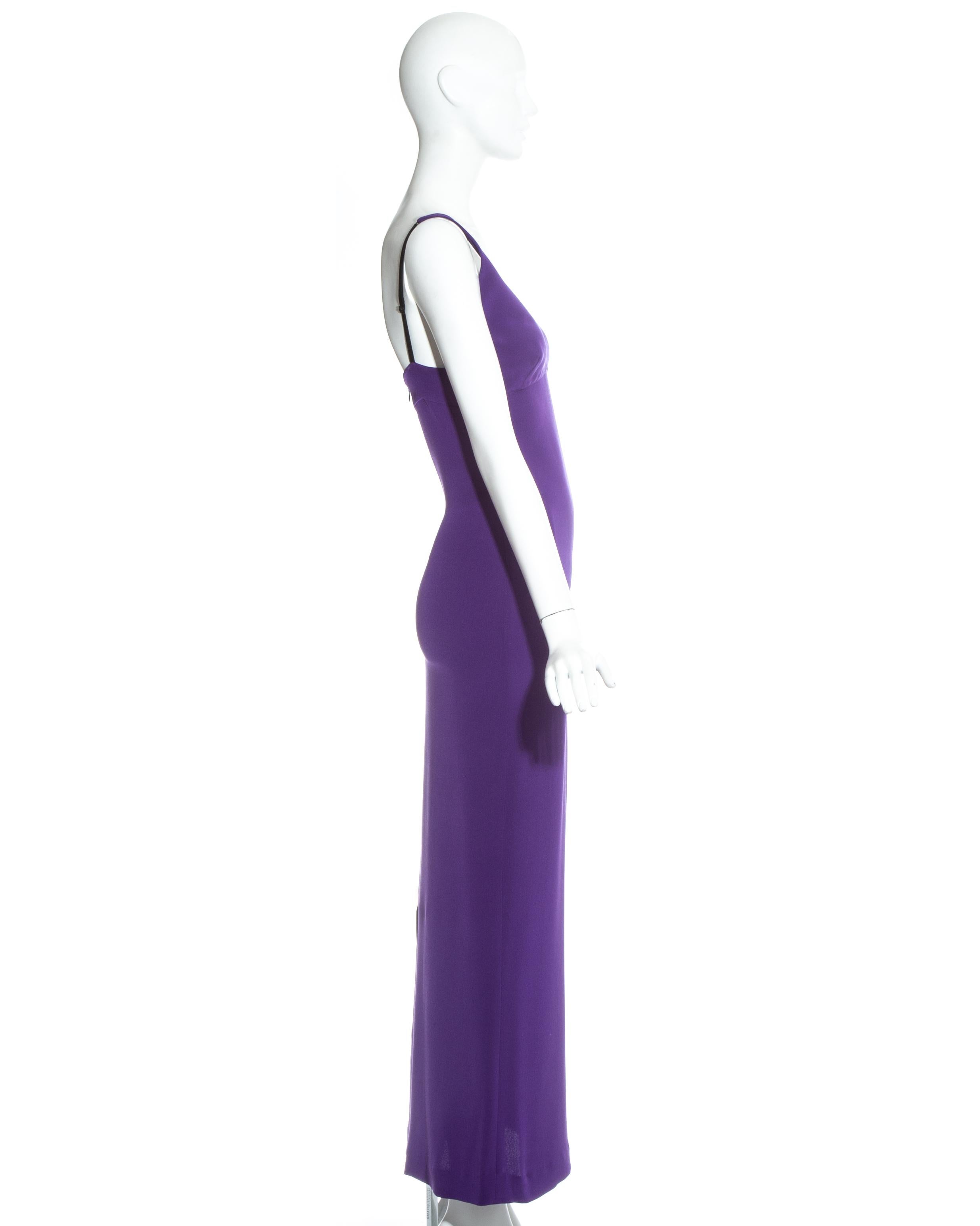 purple silk long dress