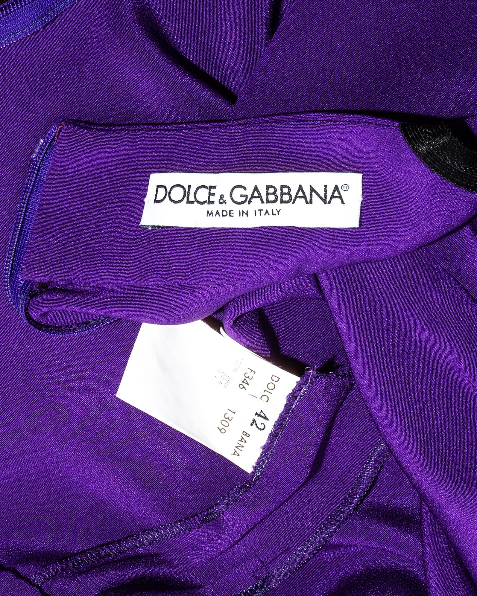 Purple Dolce & Gabbana purple silk evening maxi dress, c. 1990s