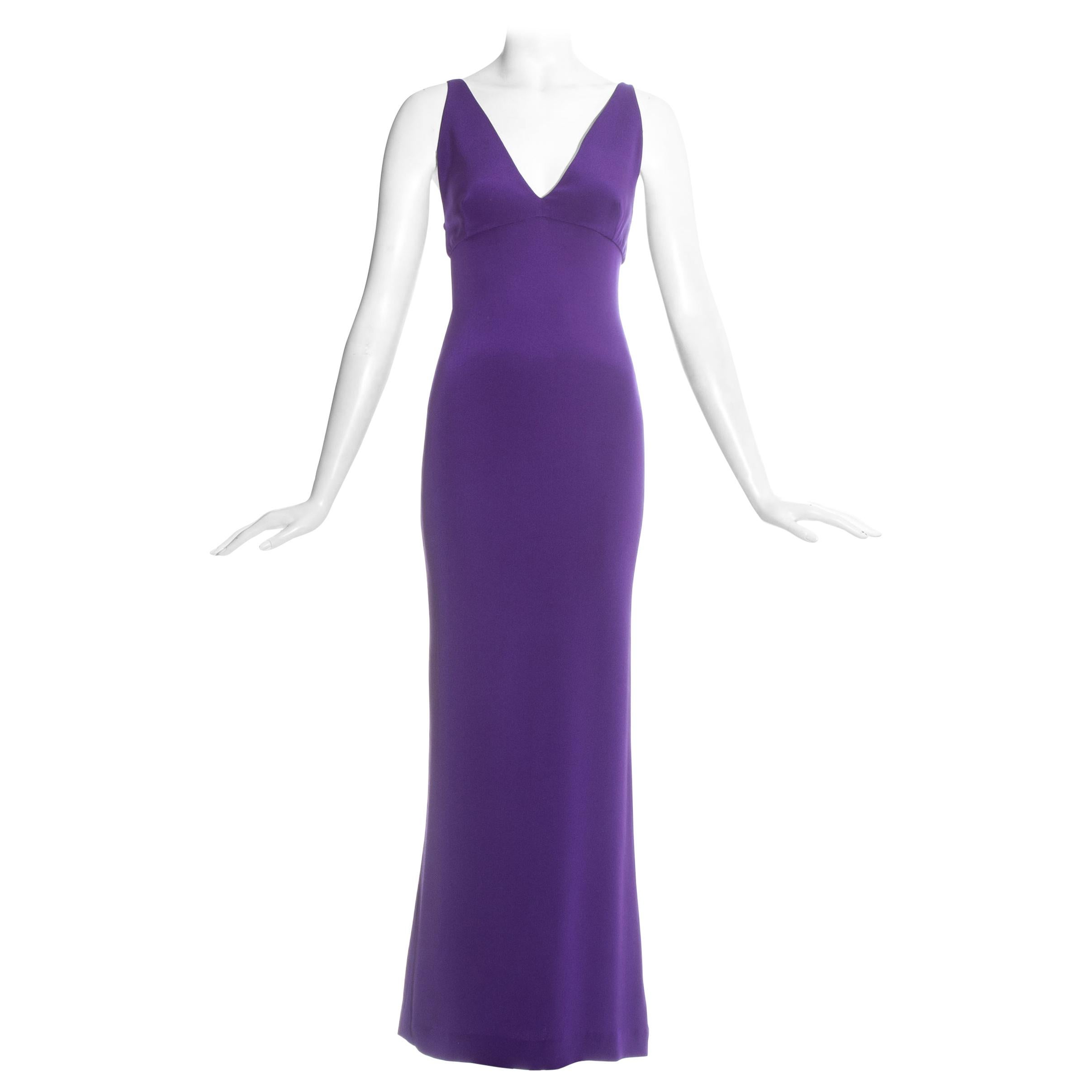Dolce and Gabbana Amethyst Purple Long Slip Dress For Sale at 1stDibs