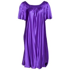 Dolce & Gabbana Purple Silk Satin Balloon Dress L