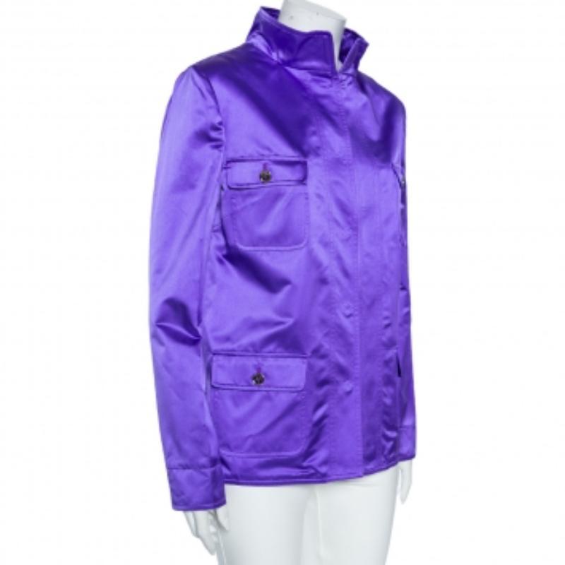 Viola Dolce & Gabbana Giacca con bottoni in raso di seta viola M