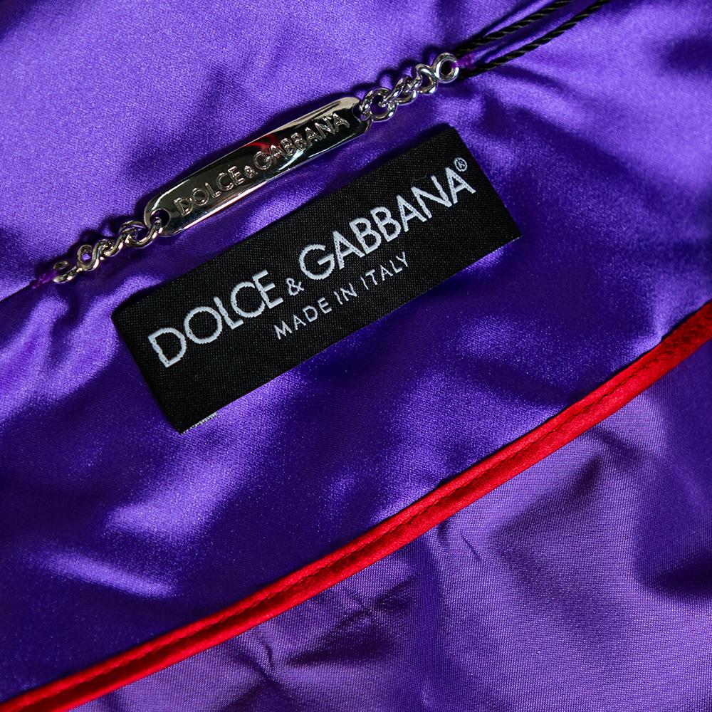 Dolce & Gabbana Lila Jacke aus Seide und Satin mit Knopfleiste M Damen im Angebot
