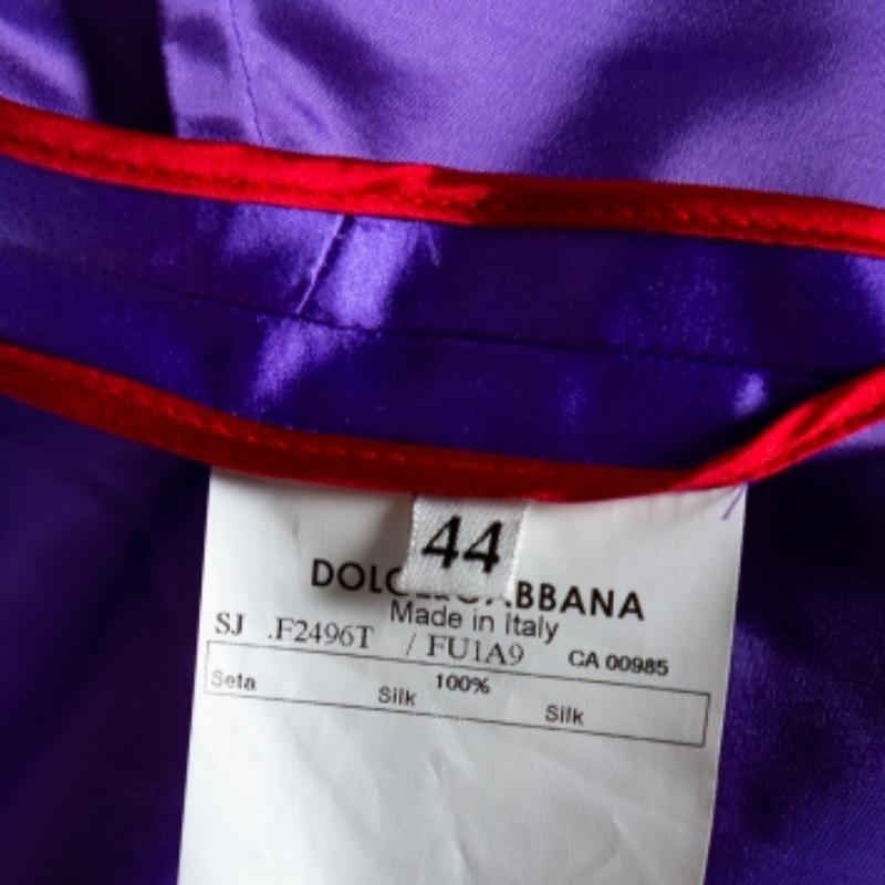 Dolce & Gabbana Giacca con bottoni in raso di seta viola M 1