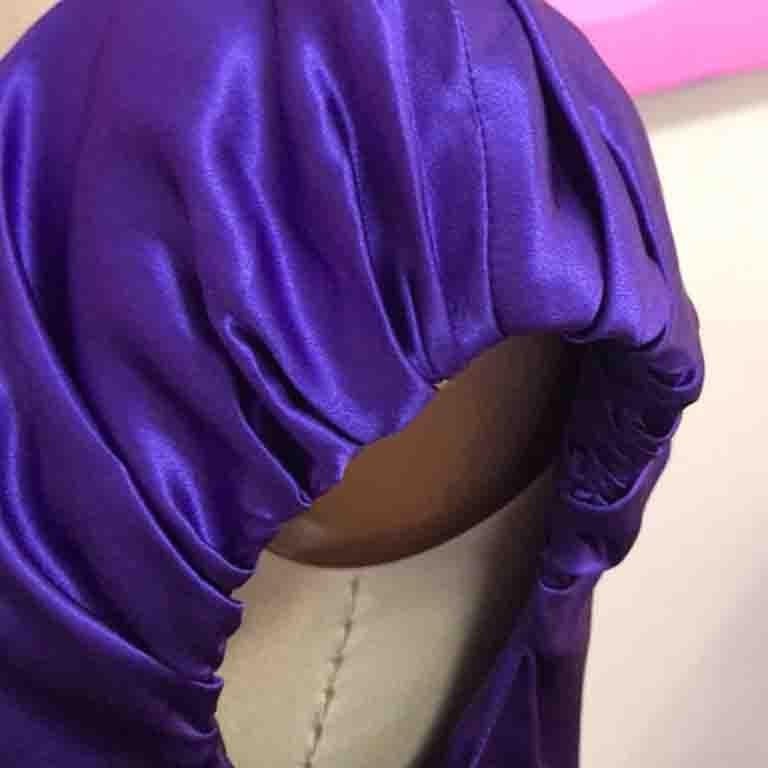 Women's Dolce & Gabbana Purple Silk Satin Shift Dress  For Sale