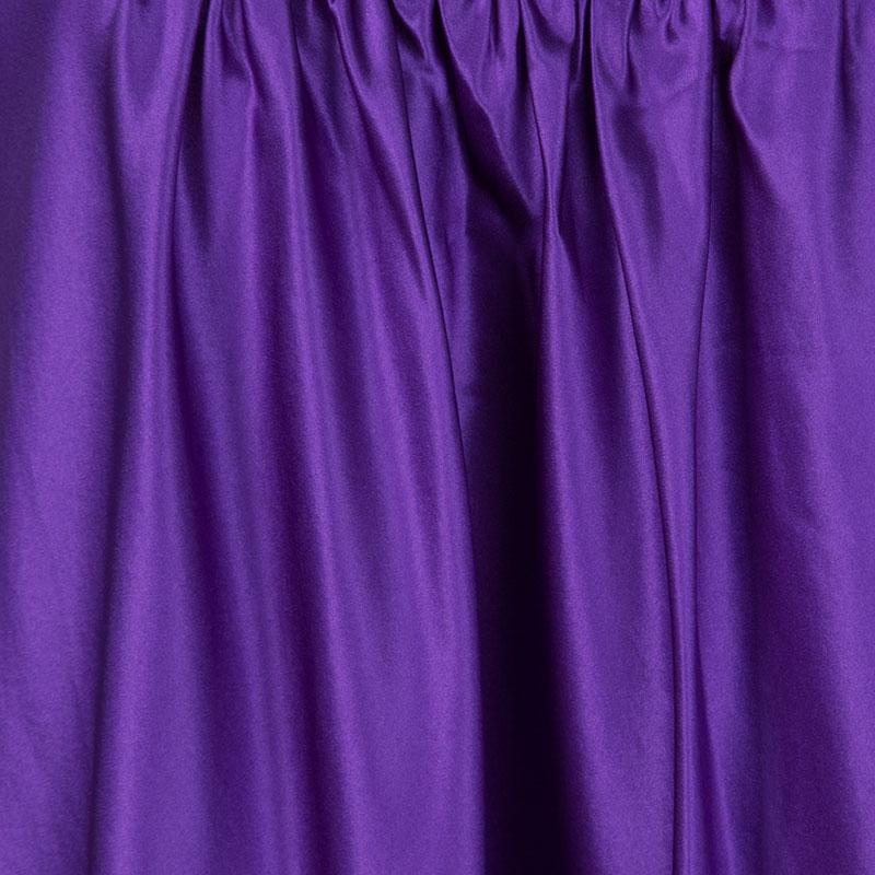 Dolce & Gabbana Purple Silk Satin Sleeveless Balloon Dress S 1