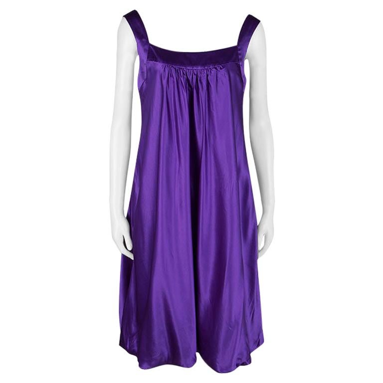 Dolce & Gabbana Purple Silk Satin Sleeveless Balloon Dress S