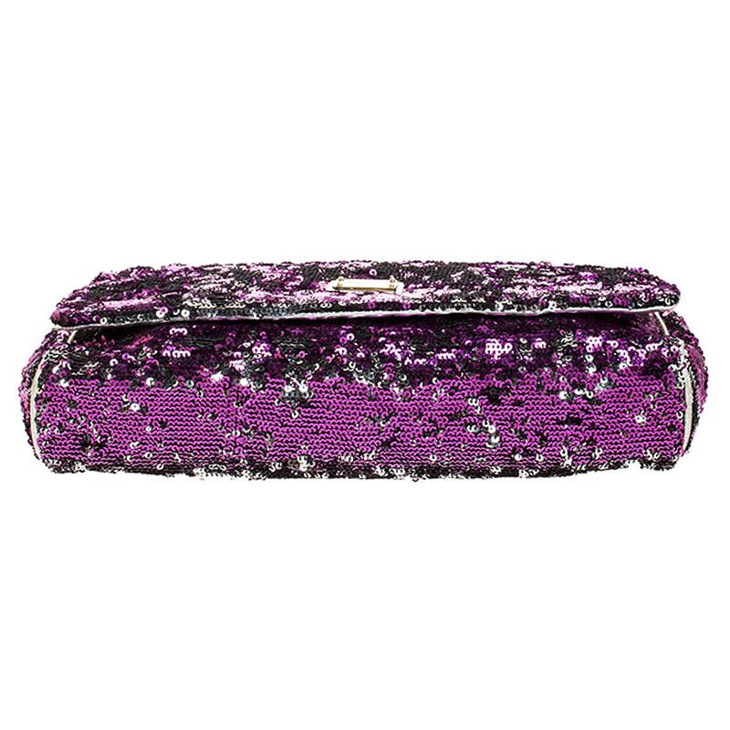 Dolce & Gabbana Purple/Silver Sequin Miss Charles Shoulder Bag 2