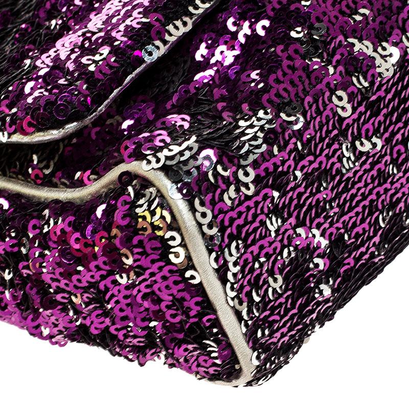 Dolce & Gabbana Purple/Silver Sequin Miss Charles Shoulder Bag 3