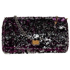 Dolce & Gabbana Purple/Silver Sequin Miss Charles Shoulder Bag