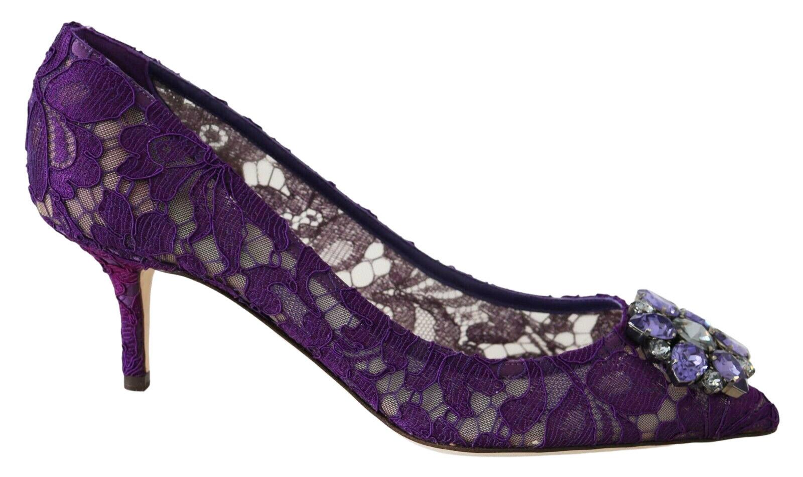 Gorgeous brand new with tags, 100% Authentic Dolce & Gabbana PUMP lace shoes with jewel detail on the top.

 
Model: Pumps
Collection: Rainbow collection Taormina lace


Color: Purple
Crystals: Purple and gray
Material: 30% Cotton, 4% PA, 7% Silk,
